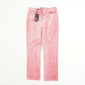 Paige Cindy Twisted Seam Split Muted Mauve Velvet High Rise Pants Jeans Size 30